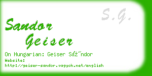 sandor geiser business card